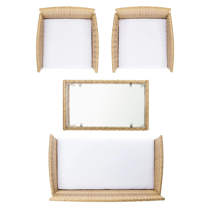 SAFAVIEH Amiyah, ensemble de conversation d'extérieur 4 pièces - 42L x 33P x 23H