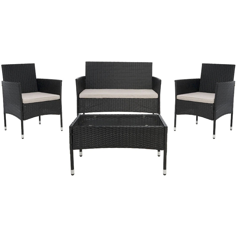 SAFAVIEH Amiyah, ensemble de conversation d'extérieur 4 pièces - 42L x 33P x 23H