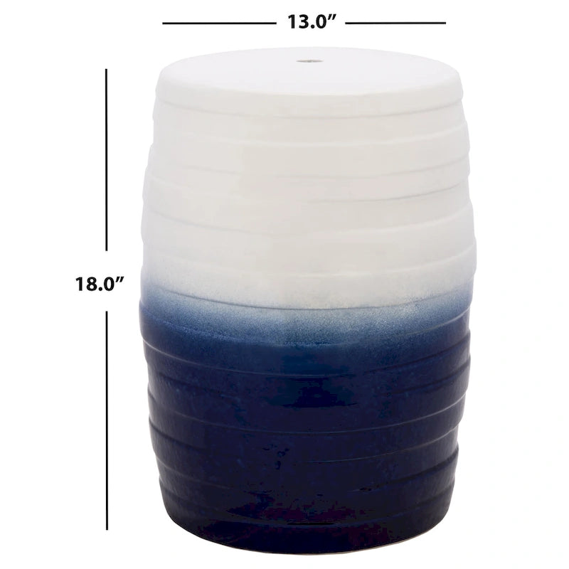 SAFAVIEH Ansa Tabouret de jardin décoratif en céramique bleu dégradé, intérieur/extérieur