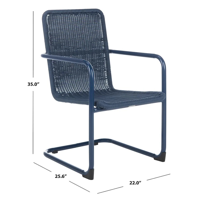 Chaise d'extérieur Emmalee SAFAVIEH (Lot de 2) - 22 L x 25.6 P x 35 H - 20L x 35P x 26H