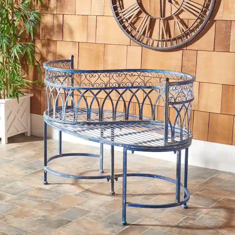 Banc de jardin victorien en fer forgé Citlalli de SAFAVIEH – 44 po L x 24 po P x 31 po H