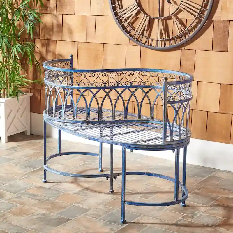 Banc de jardin victorien en fer forgé Citlalli de SAFAVIEH – 44 po L x 24 po P x 31 po H