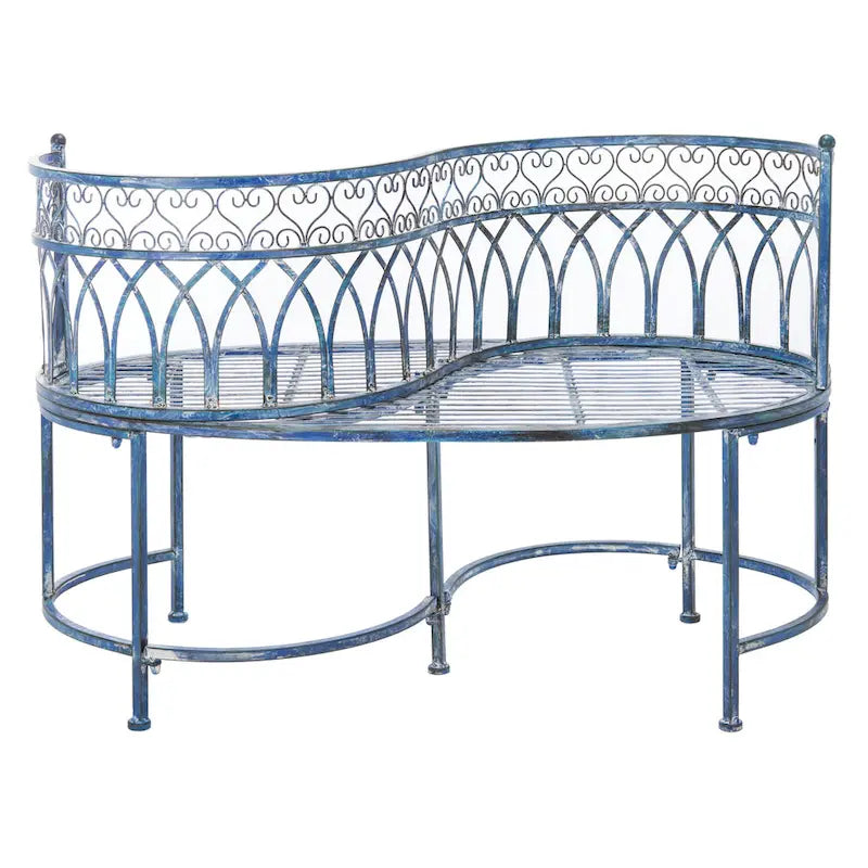 Banc de jardin victorien en fer forgé Citlalli de SAFAVIEH – 44 po L x 24 po P x 31 po H