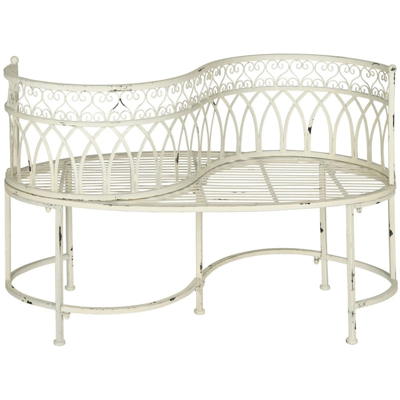 Banc de jardin victorien en fer forgé Citlalli de SAFAVIEH – 44 po L x 24 po P x 31 po H
