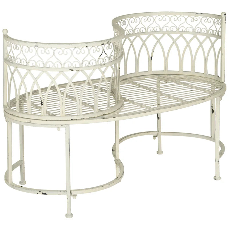 Banc de jardin victorien en fer forgé Citlalli de SAFAVIEH – 44 po L x 24 po P x 31 po H