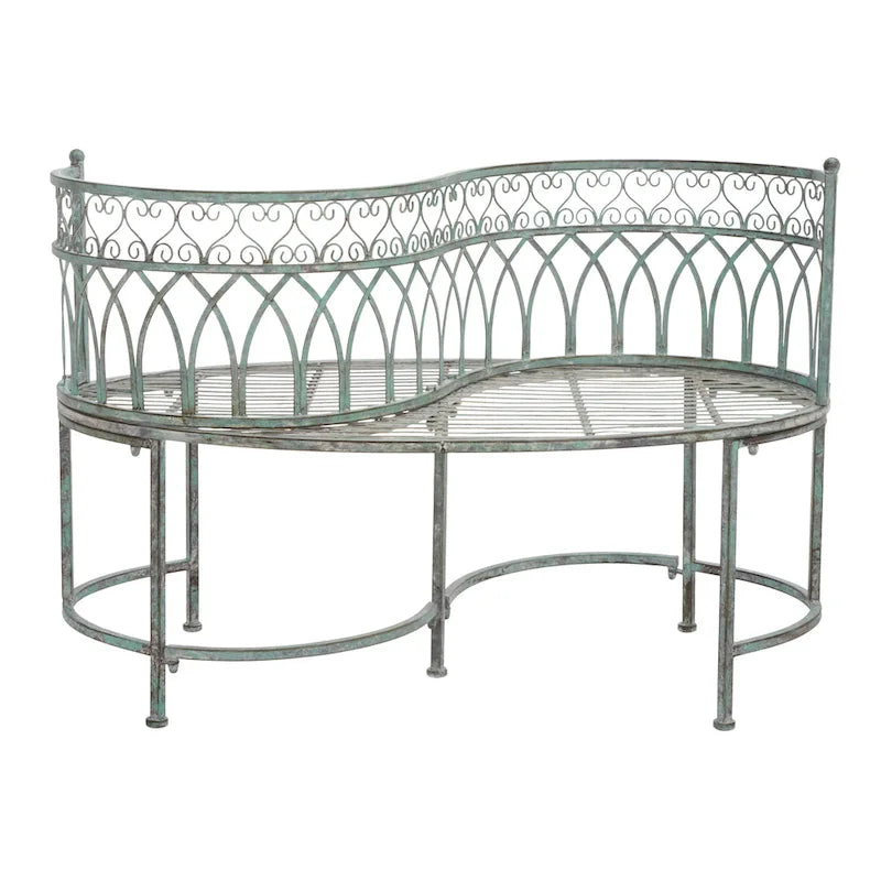 Banc de jardin victorien en fer forgé Citlalli de SAFAVIEH – 44 po L x 24 po P x 31 po H