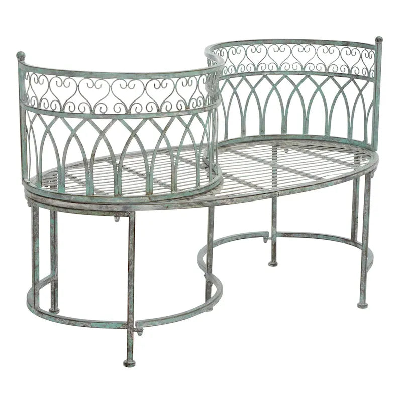 Banc de jardin victorien en fer forgé Citlalli de SAFAVIEH – 44 po L x 24 po P x 31 po H