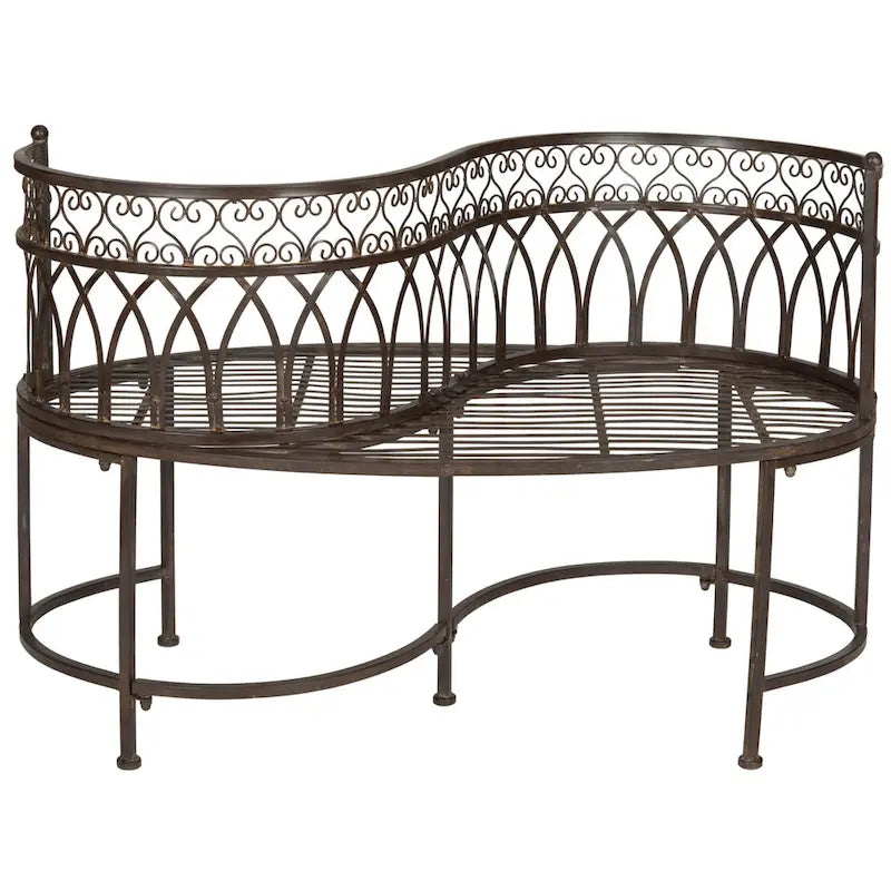 Banc de jardin victorien en fer forgé Citlalli de SAFAVIEH – 44 po L x 24 po P x 31 po H