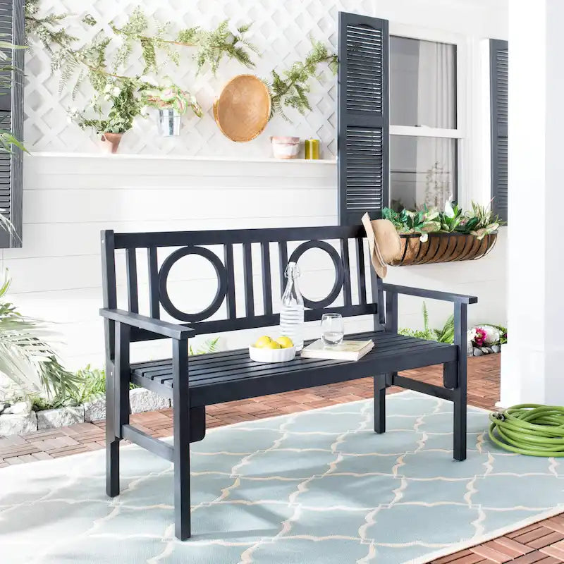 Banc pliant d'extérieur SAFAVIEH Shprinza en bois d'acacia - 48Wx24Dx35H
