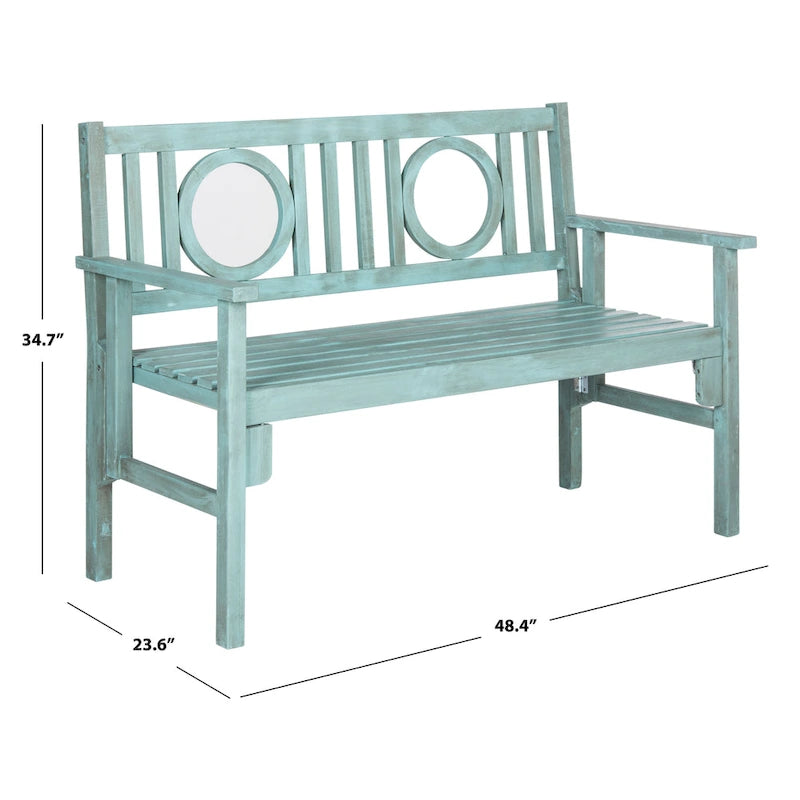 Banc pliant d'extérieur SAFAVIEH Shprinza en bois d'acacia - 48Wx24Dx35H
