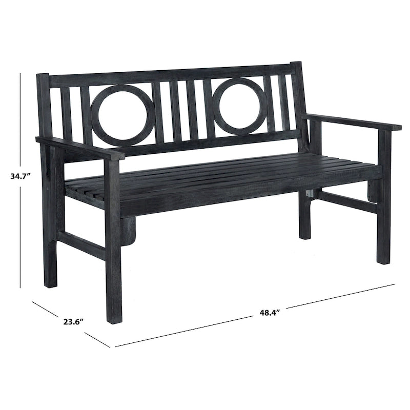 Banc pliant d'extérieur SAFAVIEH Shprinza en bois d'acacia - 48Wx24Dx35H