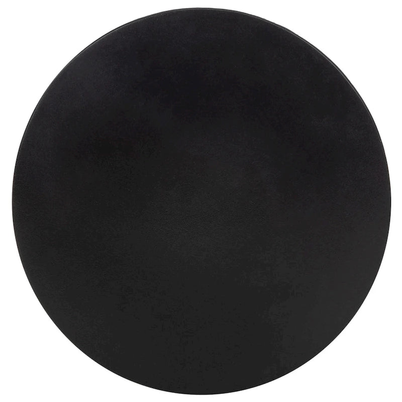 SAFAVIEH Reasilvia Table d'appoint ronde moderne en béton noir, utilisation intérieure/extérieure – 14.9 L x 14.9 l x 16.5 H – 15Wx15Dx17H