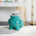 Tabouret de jardin décoratif en céramique blanche éléphant Ainara Paradise de SAFAVIEH