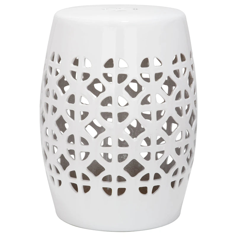 Tabouret de jardin décoratif SAFAVIEH Paradise Sevdalija Tranquility en céramique blanche