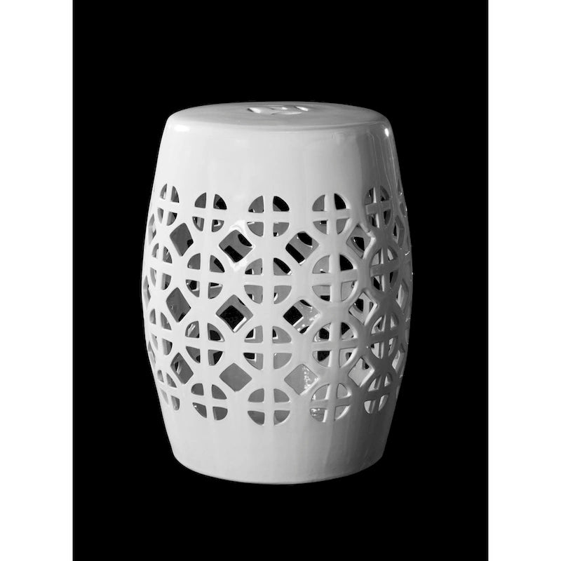 Tabouret de jardin décoratif SAFAVIEH Paradise Sevdalija Tranquility en céramique blanche
