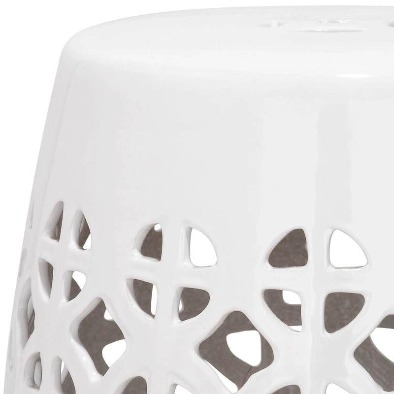 Tabouret de jardin décoratif SAFAVIEH Paradise Sevdalija Tranquility en céramique blanche