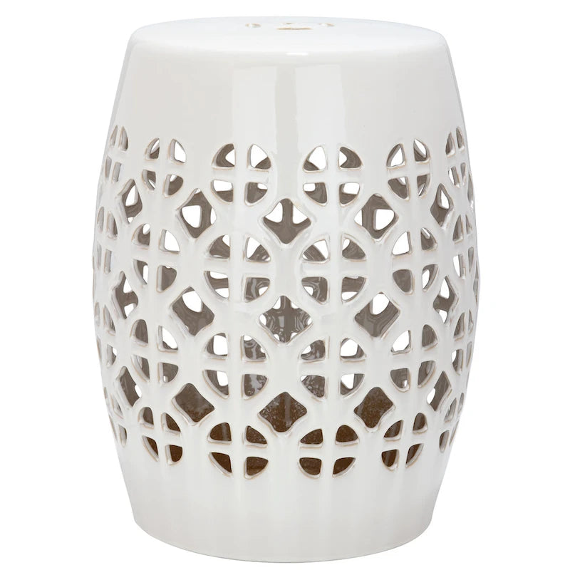 Tabouret de jardin décoratif SAFAVIEH Paradise Sevdalija Tranquility en céramique blanche