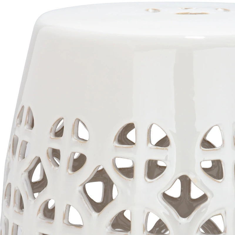 Tabouret de jardin décoratif SAFAVIEH Paradise Sevdalija Tranquility en céramique blanche