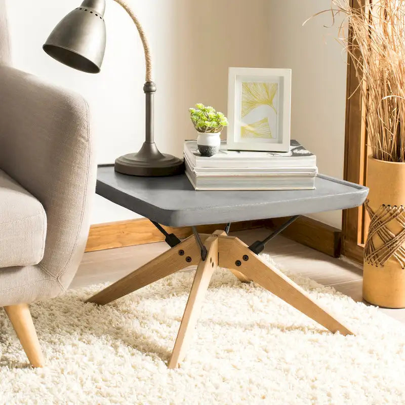 SAFAVIEH Outdoor Ashely Modern Dark Grey Coffee Table - 22.1 x 22.1 x 14.6 - 22Wx22Dx15H