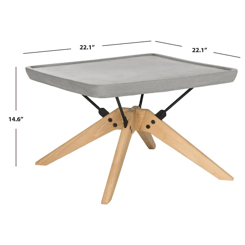 SAFAVIEH Outdoor Ashely Table basse moderne gris foncé - 22,1 x 22,1 x 14,6 - 22Lx22Px15H