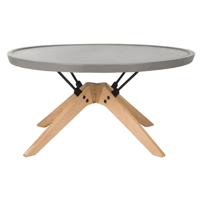 SAFAVIEH Elizabeta Table Basse Ronde Moderne en Béton Gris Foncé pour Intérieur/Extérieur - 29,5 x 29,5 x 14,6 - 30Lx30Px15H