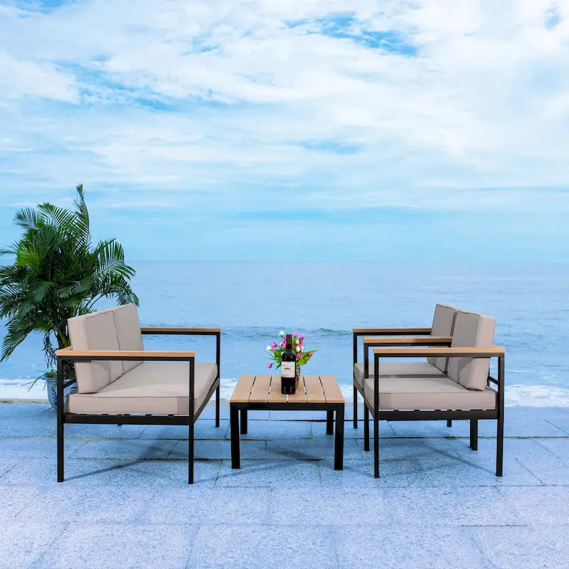 SAFAVIEH Outdoor Isabeau - Ensemble de 4 coussins de salon - 52 larg. x 14 prof. x 26 haut.