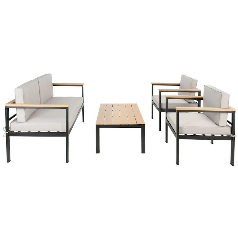 SAFAVIEH Outdoor Isabeau - Ensemble de 4 coussins de salon - 52 larg. x 14 prof. x 26 haut.