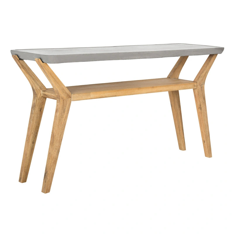 SAFAVIEH Naemi Console moderne en béton gris foncé pour l'intérieur/l'extérieur - 55,1 x 17,7 x 29,5 - 55Wx18Dx30H