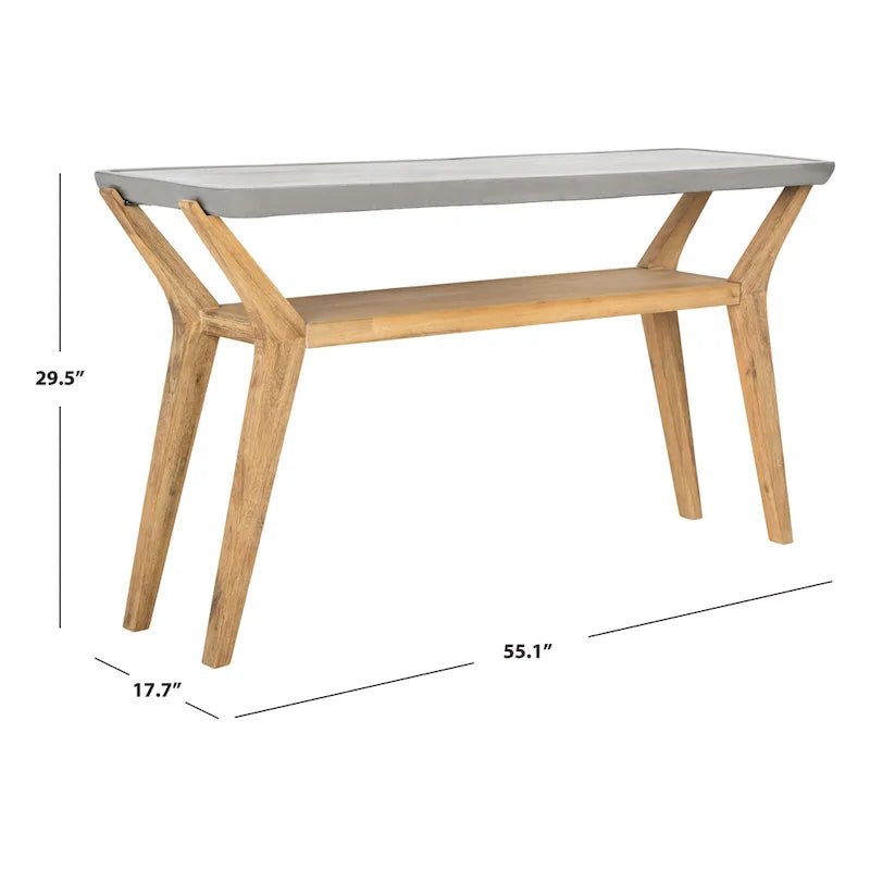 SAFAVIEH Naemi Console moderne en béton gris foncé pour l'intérieur/l'extérieur - 55,1 x 17,7 x 29,5 - 55Wx18Dx30H