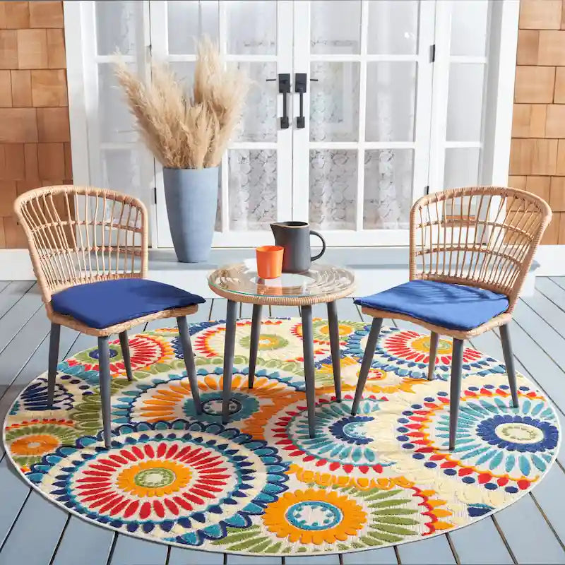 SAFAVIEH Outdoor Nathalia – Ensemble de 3 chaises longues de patio en rotin – 21x24x32H po