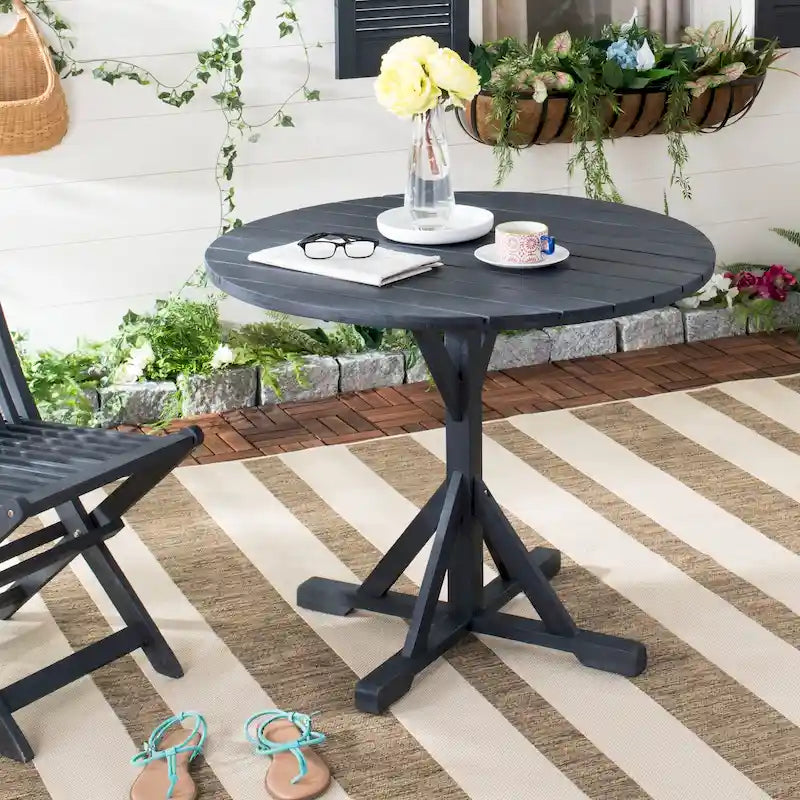 SAFAVIEH Table ronde Shile d'extérieur - 35Lx35Px29H