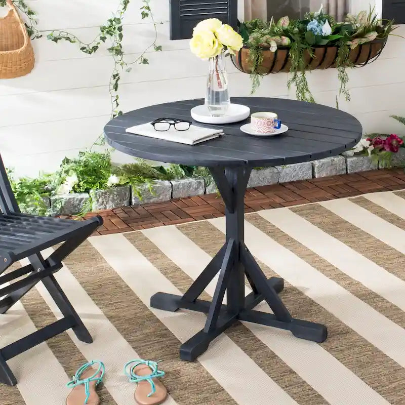SAFAVIEH Outdoor Shile Round Table - 35Wx35Dx29H