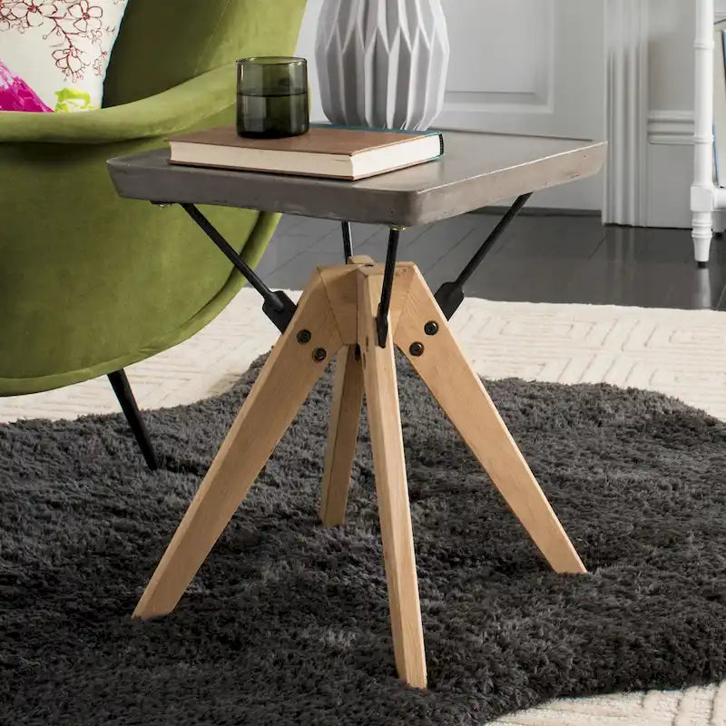 SAFAVIEH Outdoor Armance Modern Dark Grey Side Table - 18.1 x 18.1 x 19.7 - 18Wx18Dx20H