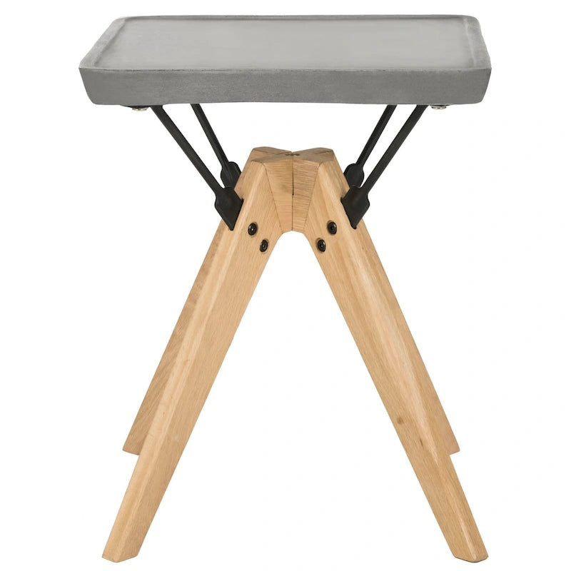 SAFAVIEH Table d'appoint moderne d'extérieur Armance gris foncé - 18,1 x 18,1 x 19,7 - 18x18x20H