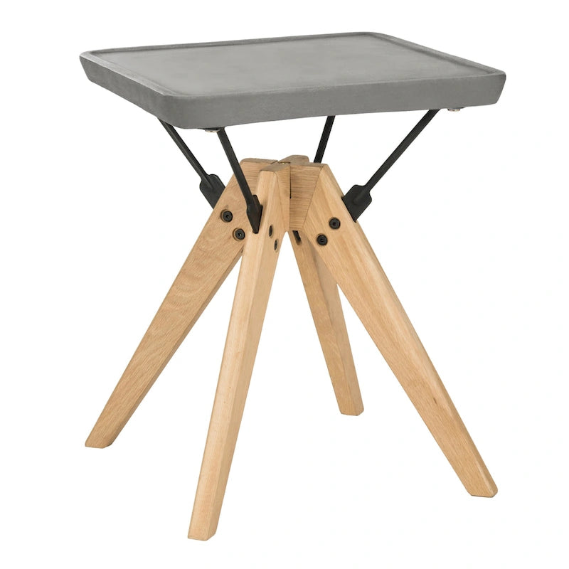 SAFAVIEH Table d'appoint moderne d'extérieur Armance gris foncé - 18,1 x 18,1 x 19,7 - 18x18x20H