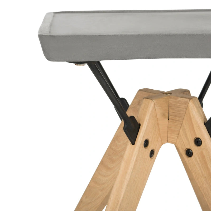 SAFAVIEH Table d'appoint moderne d'extérieur Armance gris foncé - 18,1 x 18,1 x 19,7 - 18x18x20H