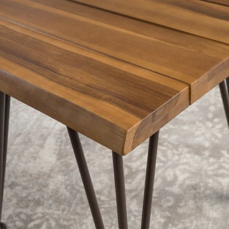 Table d'appoint industrielle en bois d'acacia d'extérieur Zion (lot de 2) par Christopher Knight Home