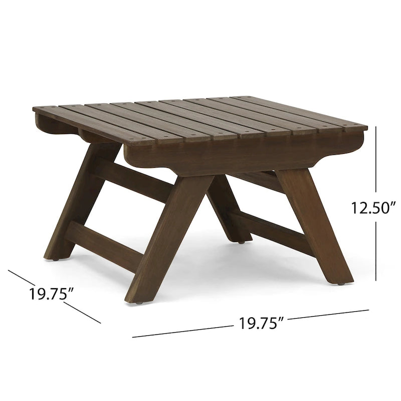 Ensemble de conversation d'extérieur 3 pièces Sedona en bois d'acacia par Christopher Knight Home