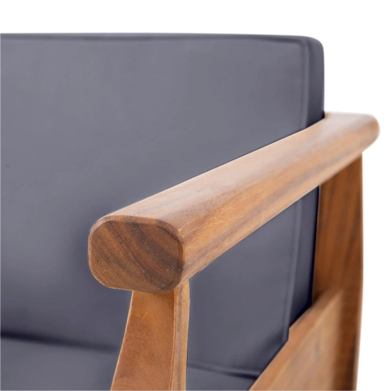 Fauteuils de club modernes rembourrés en acacia Aston Outdoor (lot de 2) par Christopher Knight Home