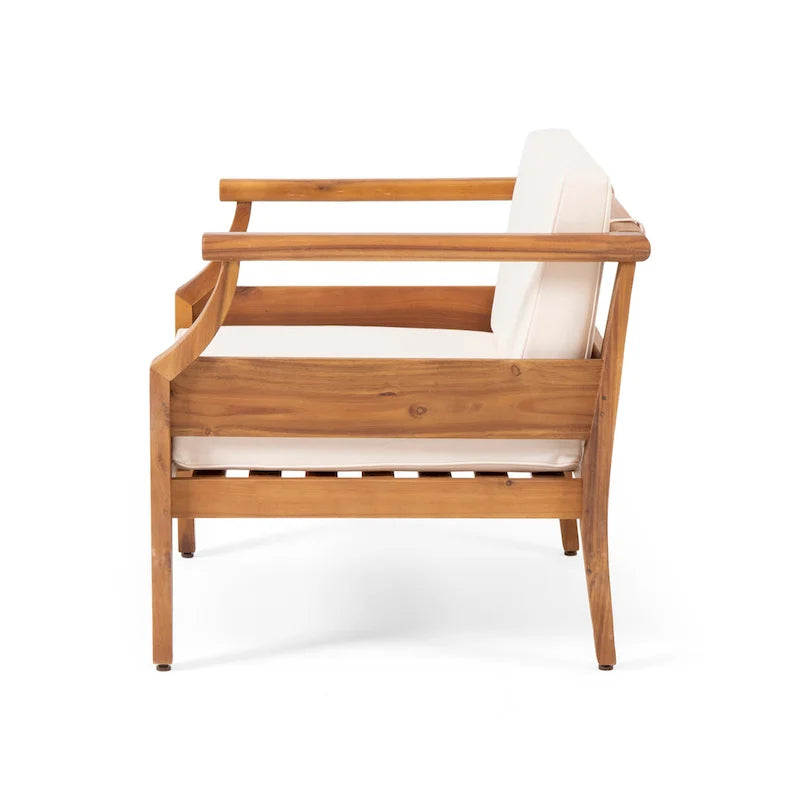 Fauteuils de club modernes rembourrés en acacia Aston Outdoor (lot de 2) par Christopher Knight Home