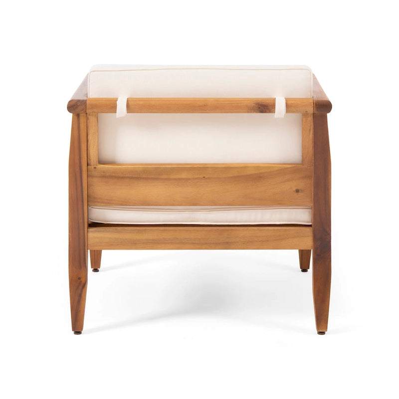 Fauteuils de club modernes rembourrés en acacia Aston Outdoor (lot de 2) par Christopher Knight Home