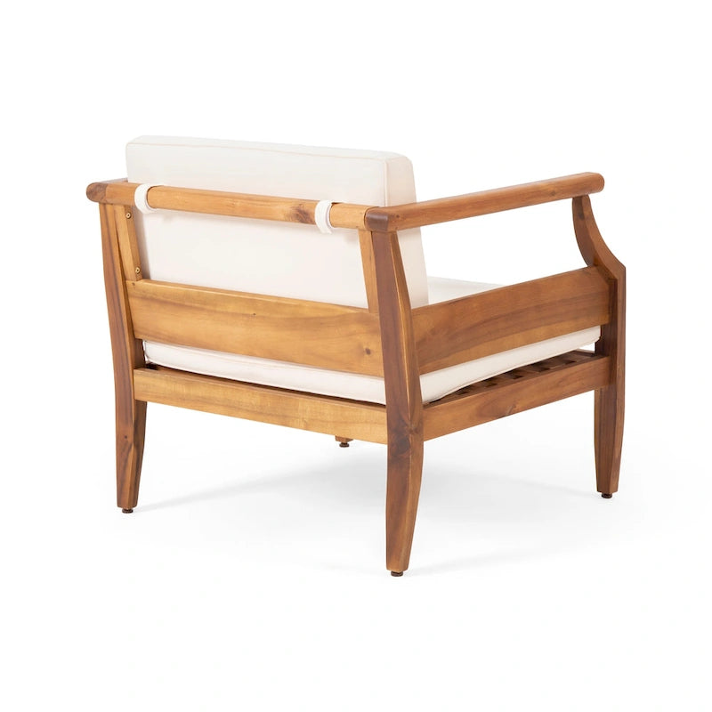 Fauteuils de club modernes rembourrés en acacia Aston Outdoor (lot de 2) par Christopher Knight Home