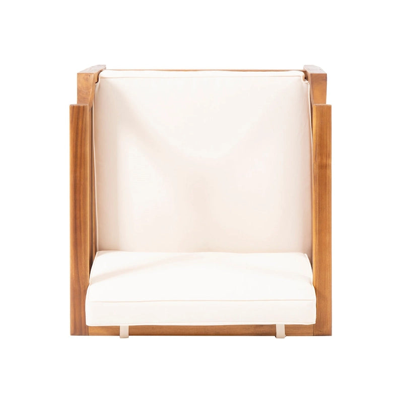 Fauteuils de club modernes rembourrés en acacia Aston Outdoor (lot de 2) par Christopher Knight Home