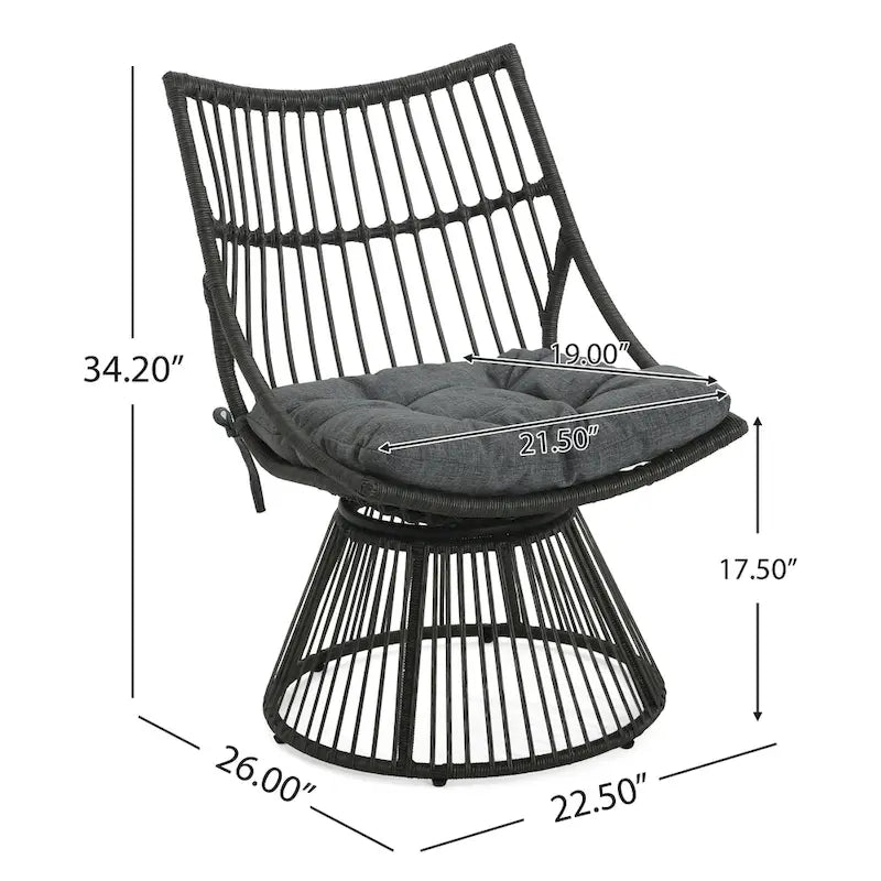 Fauteuil de jardin Caryl Wicker avec coussins de Christopher Knight Home
