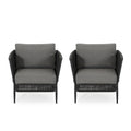 Fauteuil de jardin Handford Outdoor Rope Club avec coussins (Lot de 2) par Christopher Knight Home