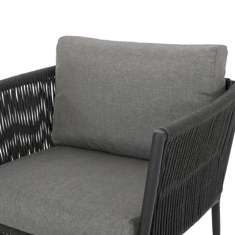 Fauteuil de jardin Handford Outdoor Rope Club avec coussins (Lot de 2) par Christopher Knight Home