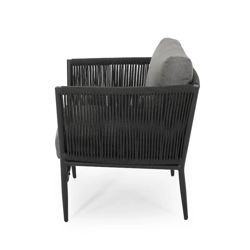 Fauteuil de jardin Handford Outdoor Rope Club avec coussins (Lot de 2) par Christopher Knight Home