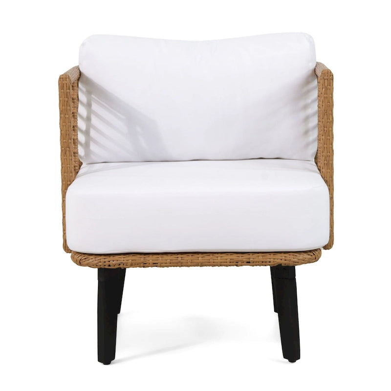 Fauteuil de club en osier rembourré Nic Outdoor par Christopher Knight Home - 26,00 L x 28,00 l x 29,50 H