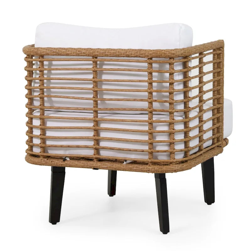 Fauteuil de club en osier rembourré Nic Outdoor par Christopher Knight Home - 26,00 L x 28,00 l x 29,50 H