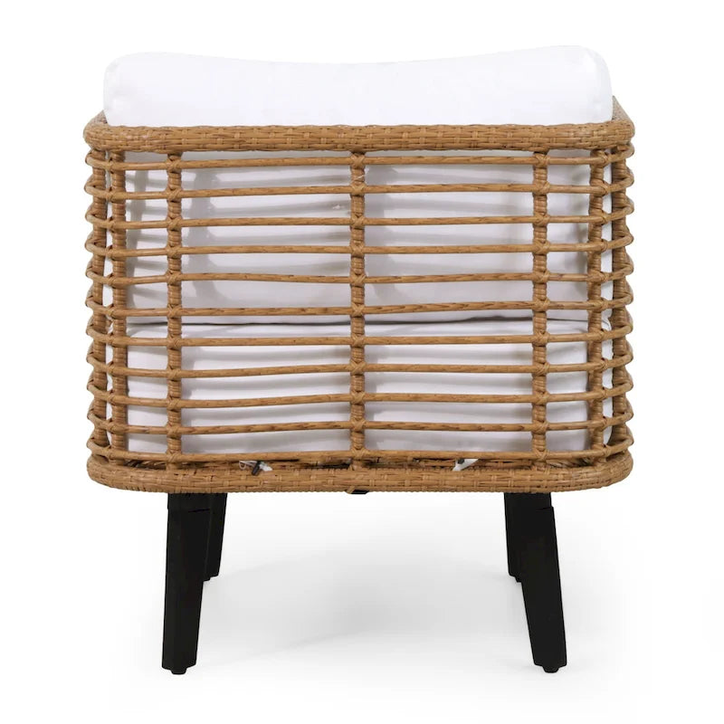 Fauteuil de club en osier rembourré Nic Outdoor par Christopher Knight Home - 26,00 L x 28,00 l x 29,50 H